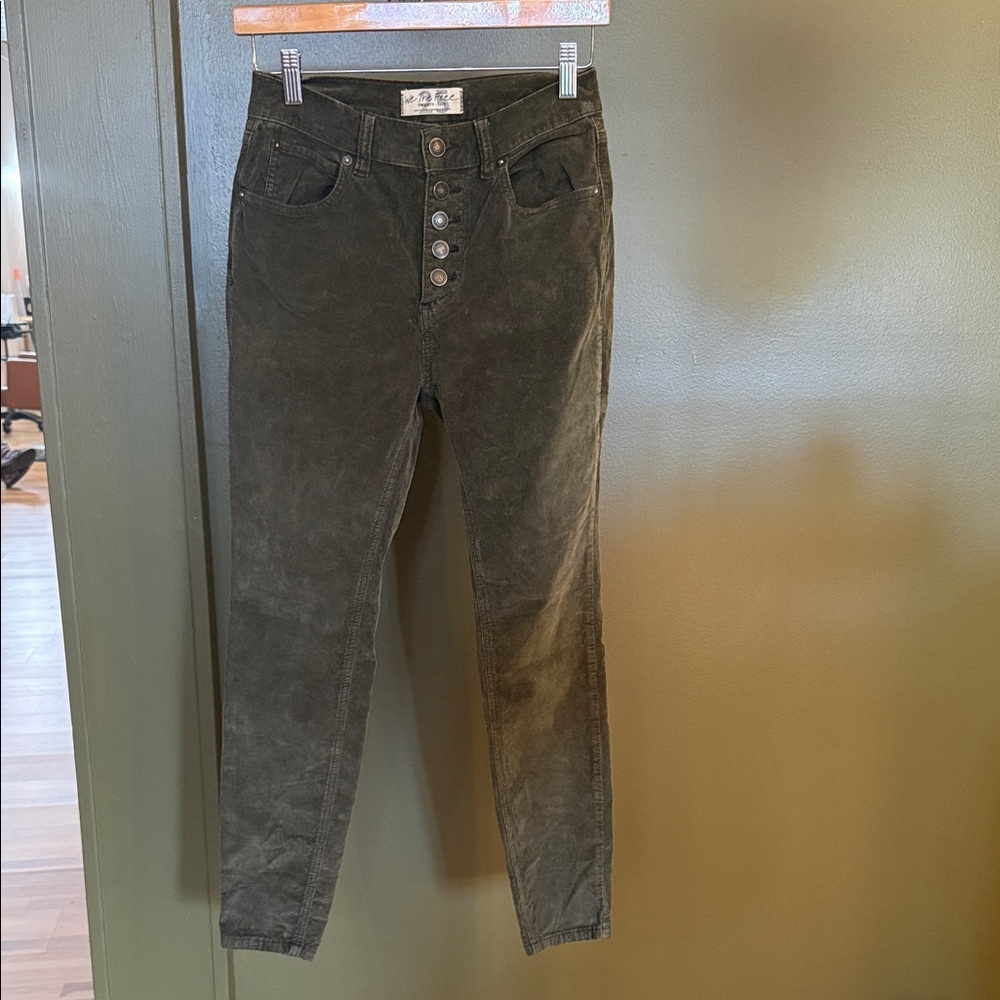 We The Free High Rise Olive Jeans